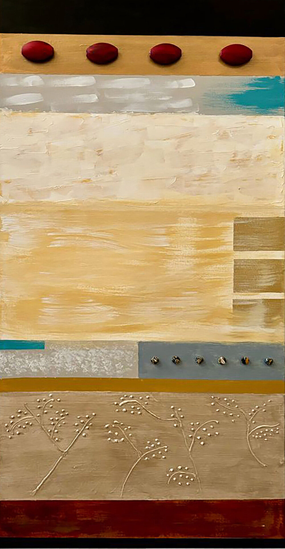001 Abstract Geometric Mixed Shapes 36x18” 2.5” deep original mixed media acrylic on canvas Brenda Breck Art | Original Art painted on Canvas and Giclées | 001 Abstract Geometric Mixed Shapes 36x18” 2.5” deep original mixed media acrylic on canvas
