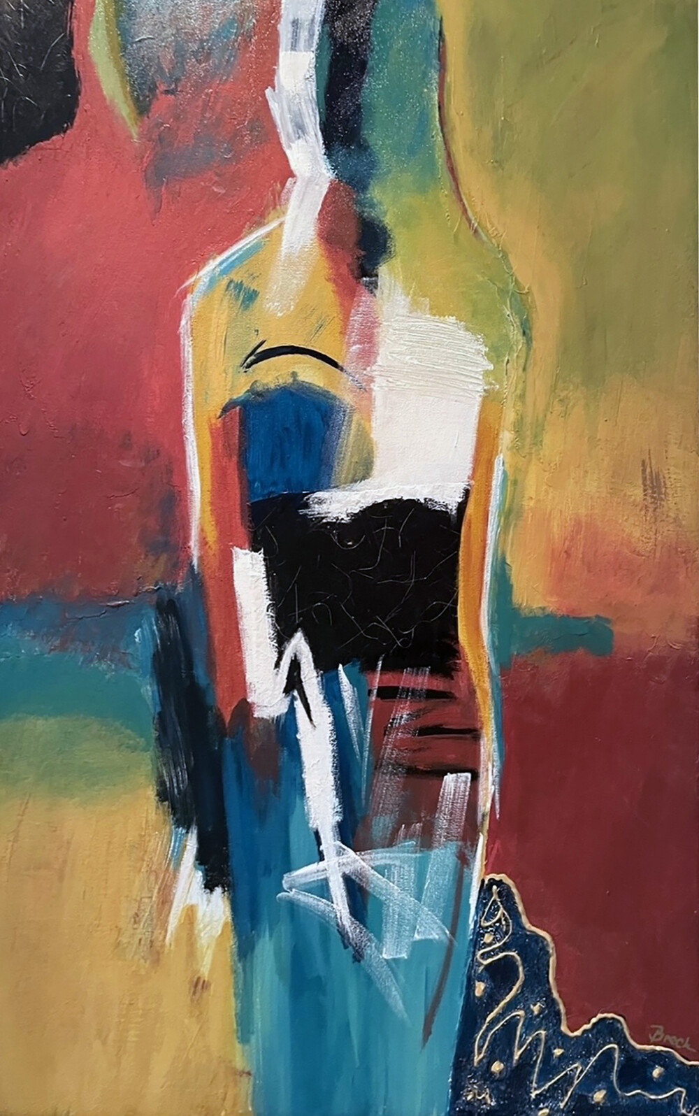 0011 Abstract Elegant Woman 24x37” original acrylic on canvas framed Brenda Breck Art | Original Art painted on Canvas and Giclées | 0011 Abstract Elegant Woman 24x37” original acrylic on canvas framed