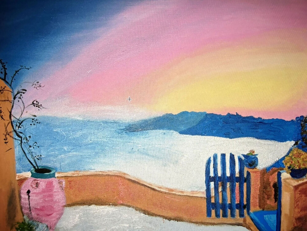 0023 Santorini, Greece I 18x14" giclée on canvas Brenda Breck Art | Original Art painted on Canvas and Giclées | 0023 Santorini, Greece I 18x14" giclée on canvas