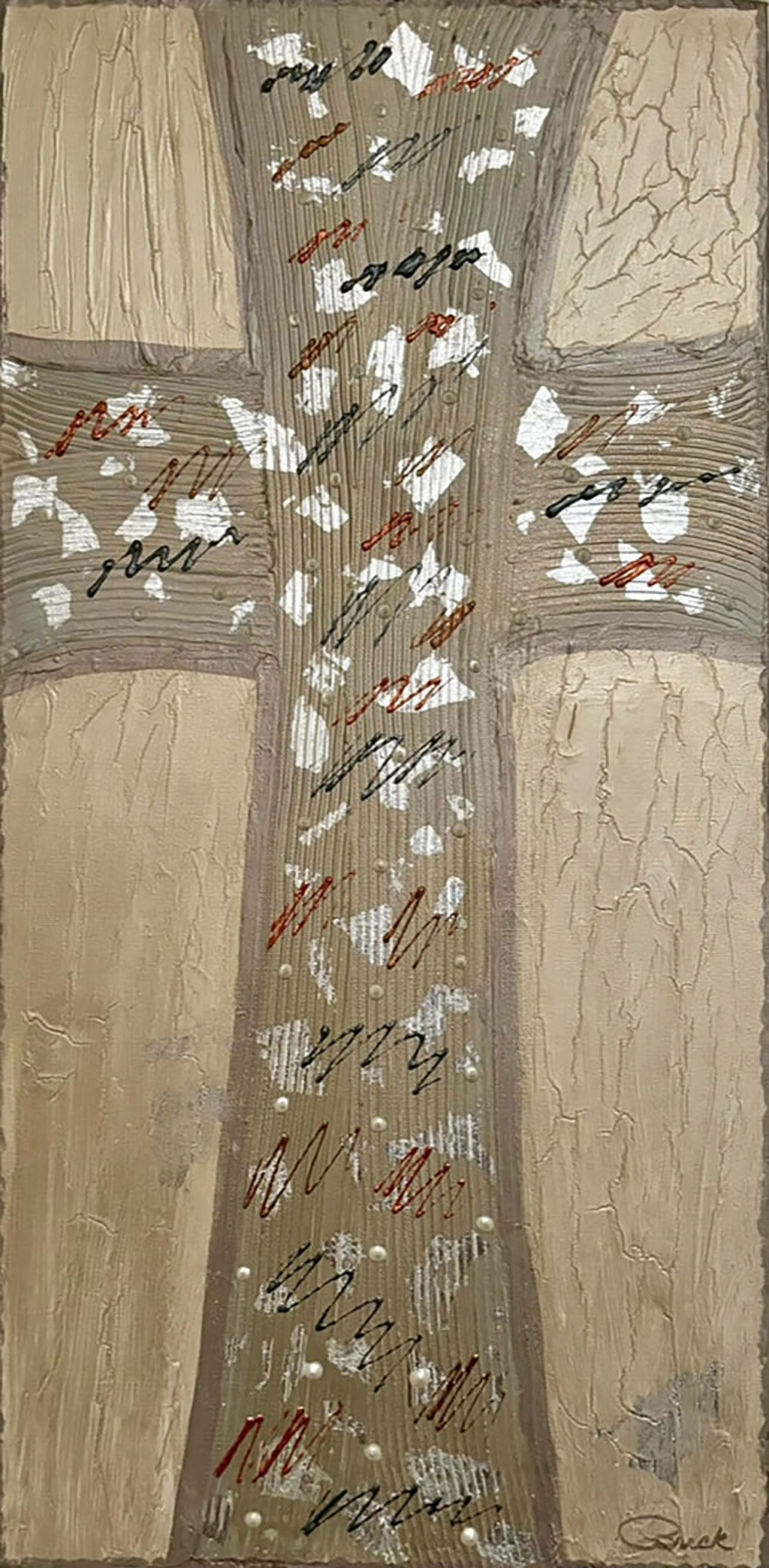 0024 Abstract Cross 36x18" giclée on canvas Brenda Breck Art | Original Art painted on Canvas and Giclées | 0024 Abstract Cross 36x18" giclée on canvas