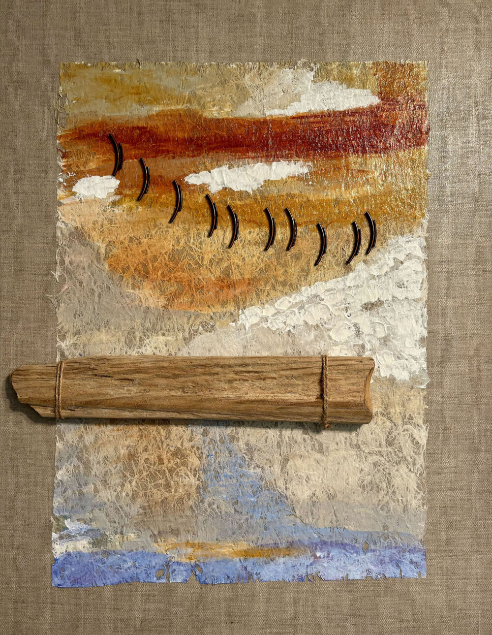 0030 Abstract Sand Dunes at Beach 24x18" original mixed media acrylic on art paper and linen canvas 3D detail Brenda Breck Art | Original Art painted on Canvas and Giclées | 0030 Abstract Sand Dunes at Beach 24x18" original mixed media acrylic on art paper and linen canvas 3D detail