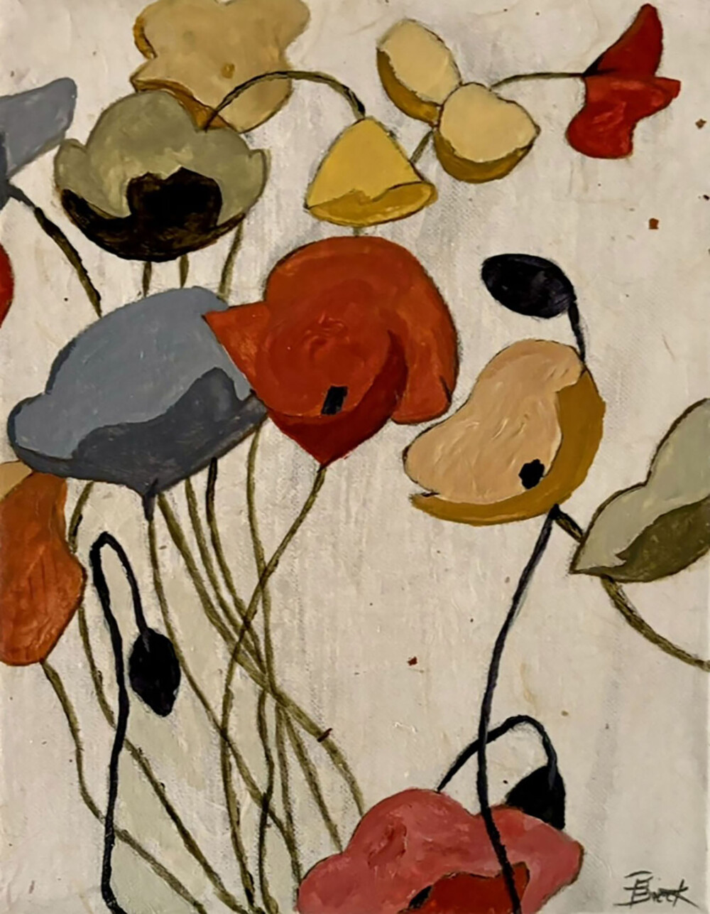 0035 Poppy Field of Dreams 9x12” original acrylic on canvas Brenda Breck Art | Original Art painted on Canvas and Giclées | 0035 Poppy Field of Dreams 9x12” original acrylic on canvas