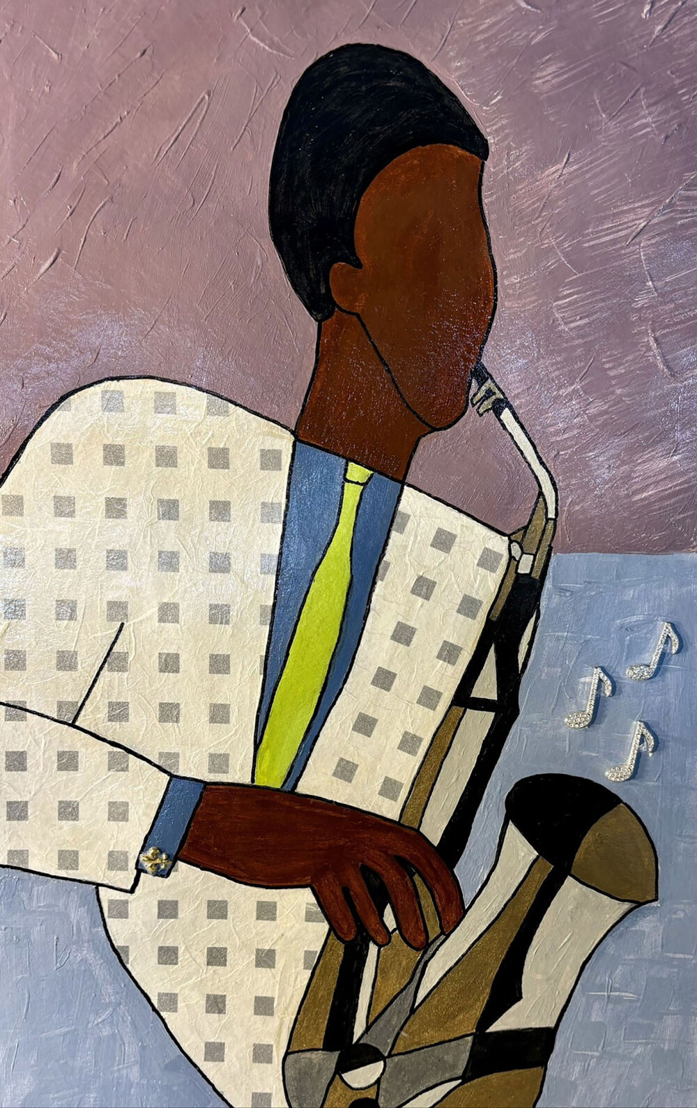 0043 All That Jazz Man 13x23” original acrylic on art paper Brenda Breck Art | Original Art painted on Canvas and Giclées | 0043 All That Jazz Man 13x23” original acrylic on art paper