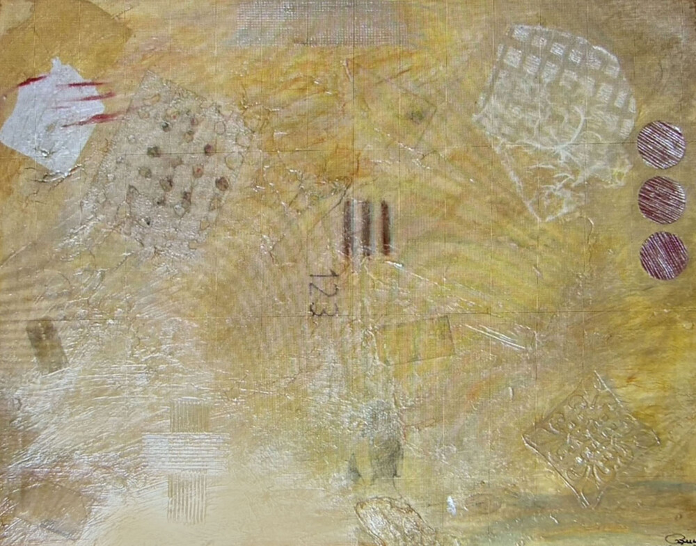 0046 Fleur de lis Abstract 30x24" giclée on canvas Brenda Breck Art | Original Art painted on Canvas and Giclées | 0046 Fleur de lis Abstract 30x24" giclée on canvas