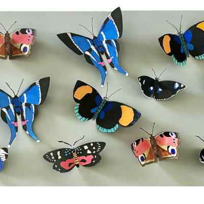 0100 God's Confetti Butterflies 3D 16x40" layered original acrylic on canvas indidually drawn painted butterflies Brenda Breck Art | Original 3D Art | 0100 God's Confetti Butterflies 3D 16x40" layered original acrylic on canvas indidually drawn painted butterflies