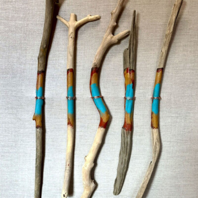 02400 Blue Ridge Spirit Prayer Sticks mounted on canvas Brenda Breck Art | Original 3D Art | 02400 Blue Ridge Spirit Prayer Sticks mounted on canvas