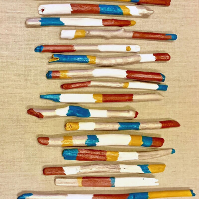 0400 Tribal Journey Spirit Prayer Sticks Brenda Breck Art | Original 3D Art | 0400 Tribal Journey Spirit Prayer Sticks