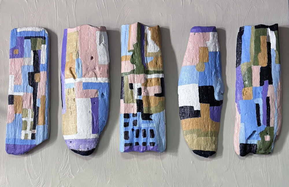 0600 A Colorful World of Spirit Prayer Sticks on canvas Brenda Breck Art | Original 3D Art | 0600 A Colorful World of Spirit Prayer Sticks on canvas