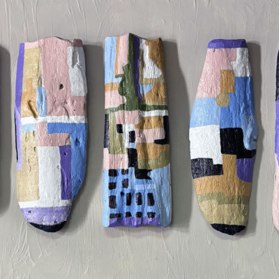 0600 A Colorful World of Spirit Prayer Sticks on canvas Brenda Breck Art | Original 3D Art | 0600 A Colorful World of Spirit Prayer Sticks on canvas