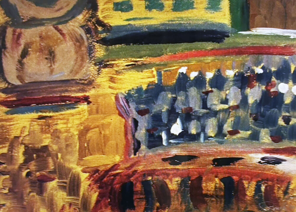 006 Tribal Abstract 21.5x16” original acrylic on art paper gold frame Brenda Breck Art | Original Art painted on Canvas and Giclées | 006 Tribal Abstract 21.5x16” original acrylic on art paper gold frame