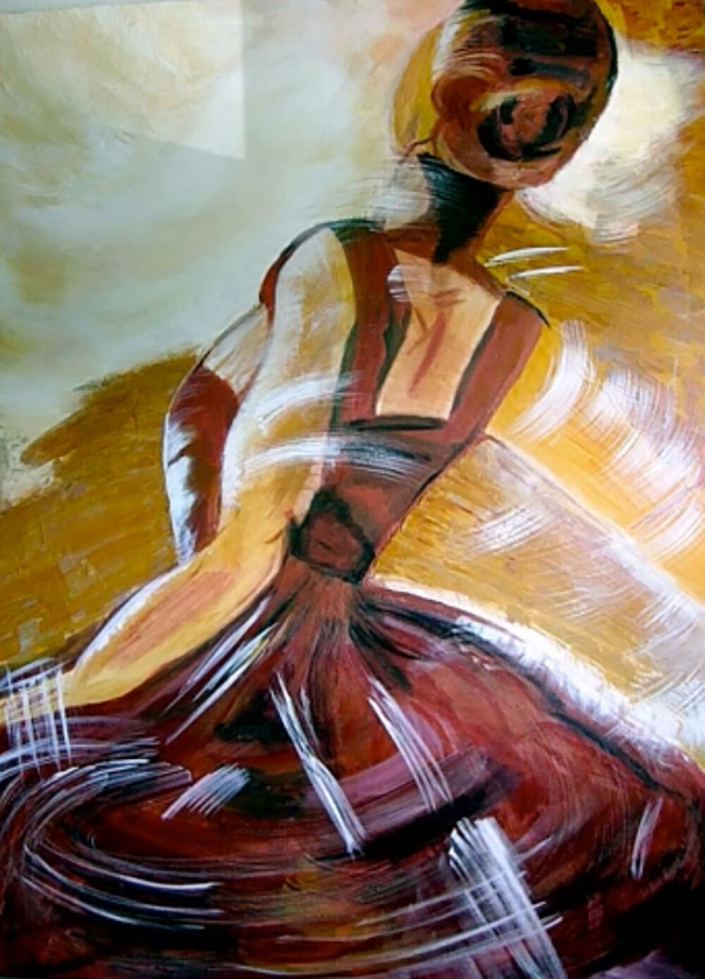 008 Woman in Red Dancing Queen 35x24” giclée on canvas Brenda Breck Art | Original Art painted on Canvas and Giclées | 008 Woman in Red Dancing Queen 35x24” giclée on canvas