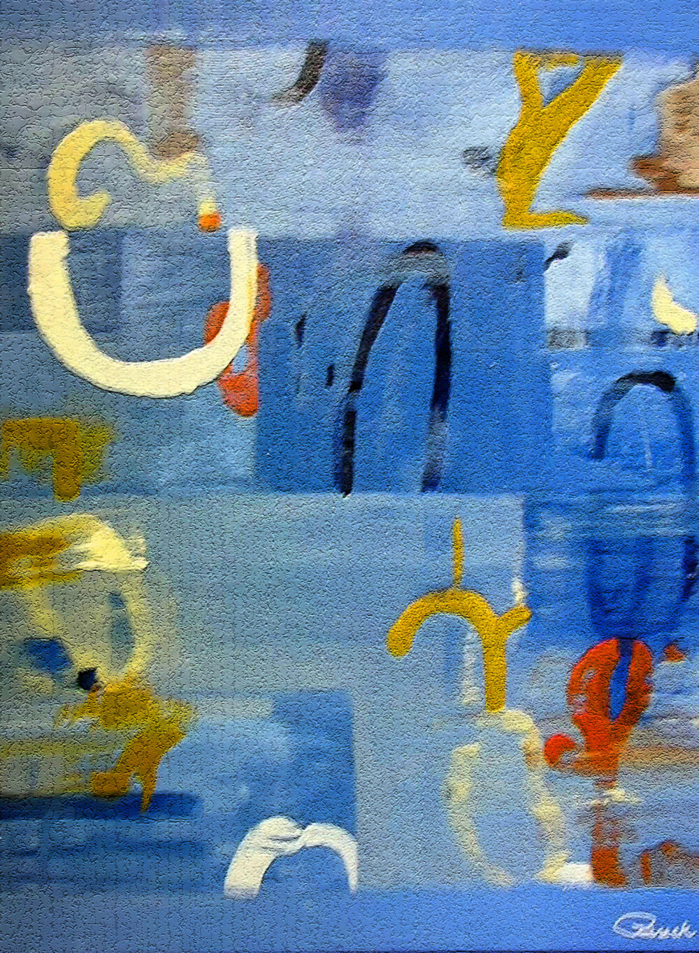 0033 Abstract Rhapsody In Blue 24x36" giclée on canvas Brenda Breck Art | Art painted on Canvas and Giclées | 0033 Abstract Rhapsody In Blue 24x36" giclée on canvas