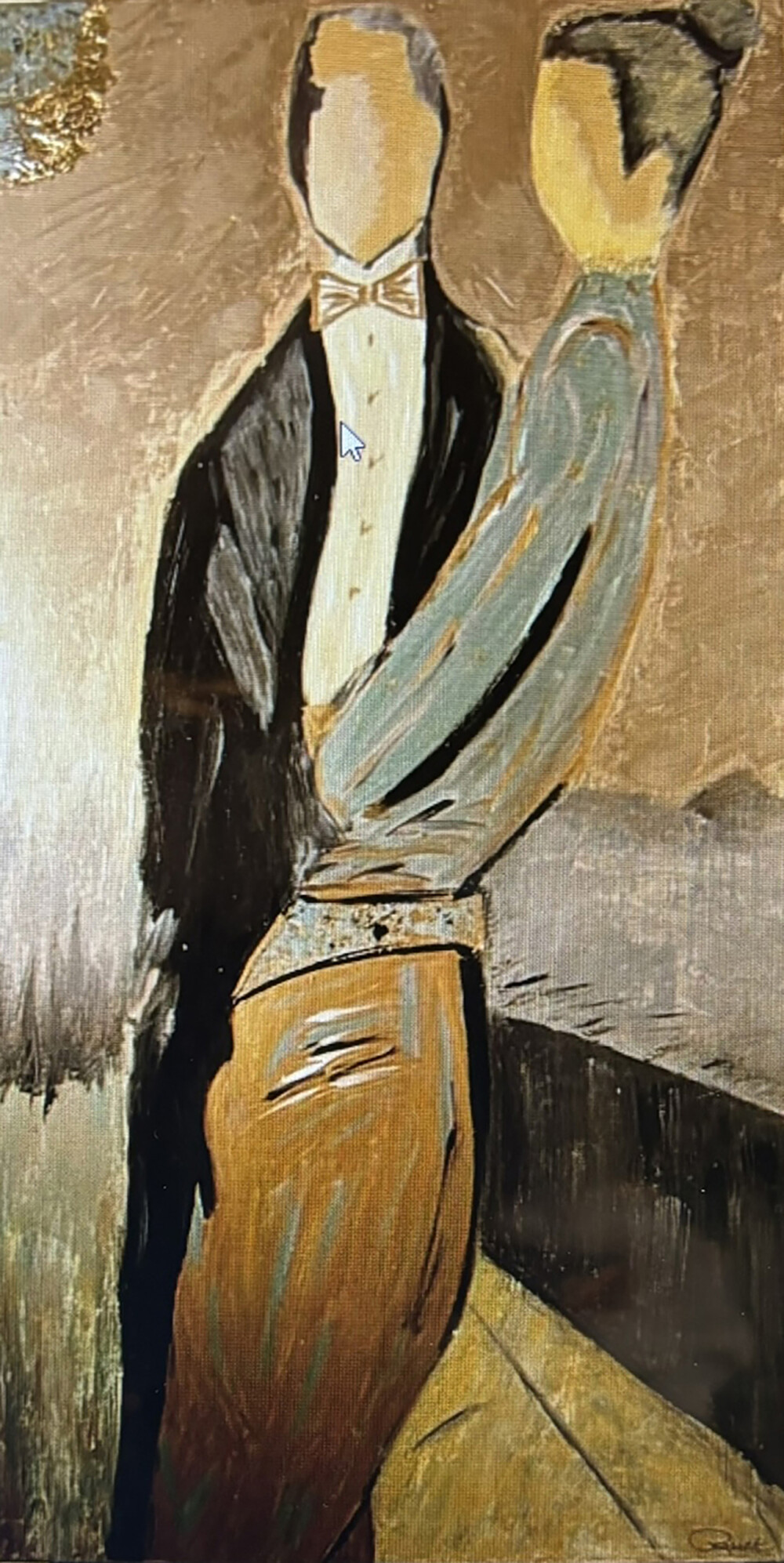 0014 Couple at Black Tie Affair 36x18" giclée on canvas Brenda Breck Art | 0014 Couple at Black Tie Affair 36x18" giclée on canvas