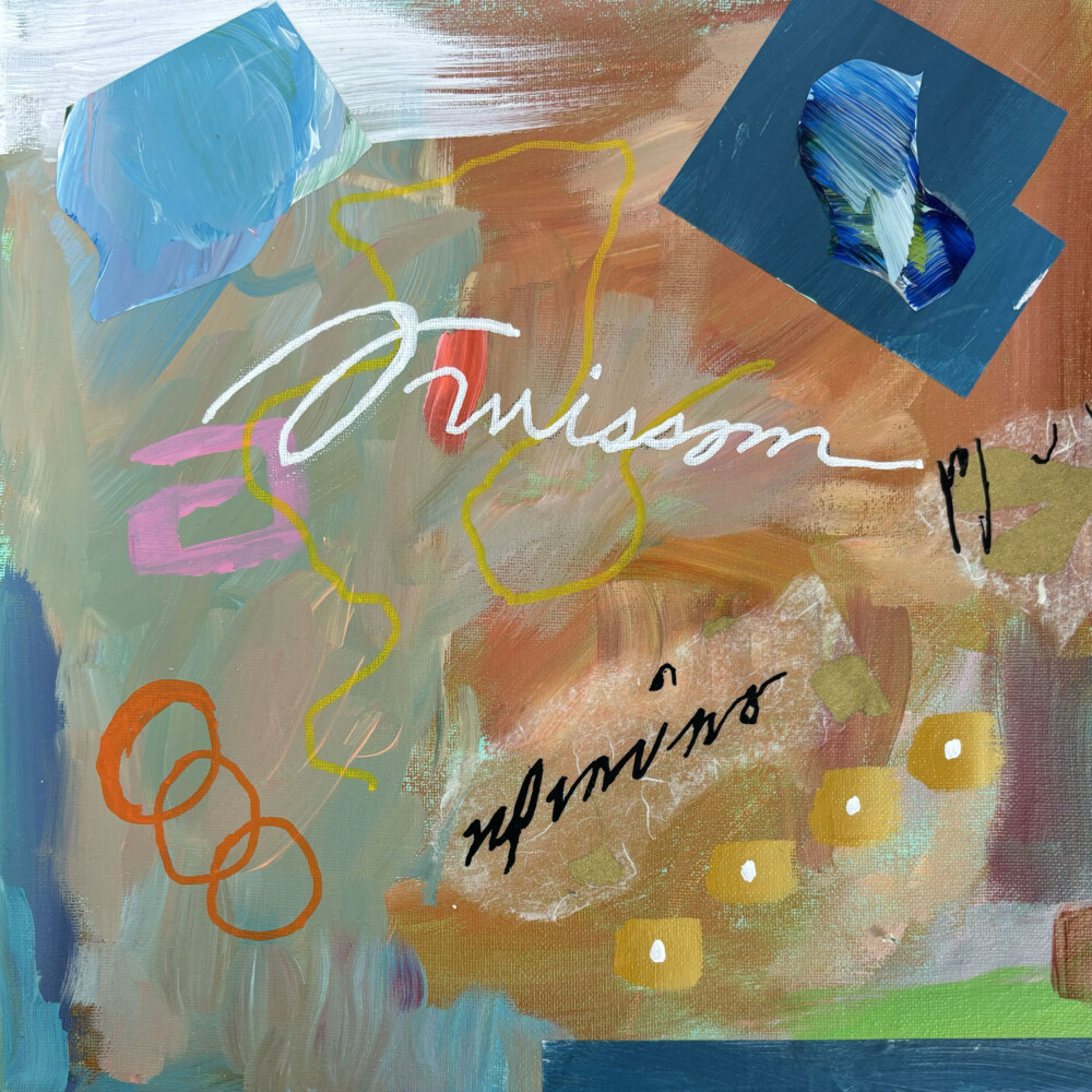 0067 Iluminate Abstract 13x13" mixed media acrylic on canvas original framed BRENDA BRECK ART | 0067 Iluminate Abstract 13x13" mixed media acrylic on canvas original framed