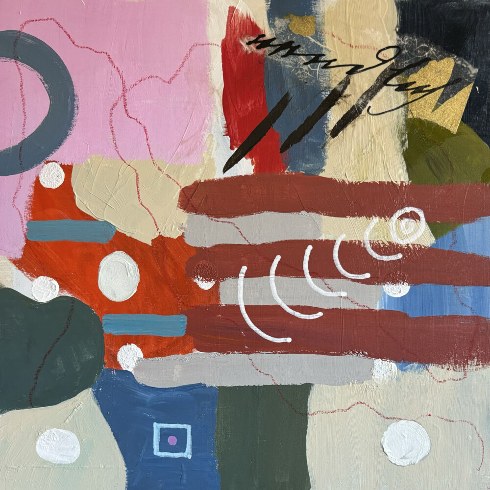 0071 Resiliance Abstract 12x12 original mixed media acrylic on canvas Brenda Breck Art | 0071 Resiliance Abstract 12x12 original mixed media acrylic on canvas