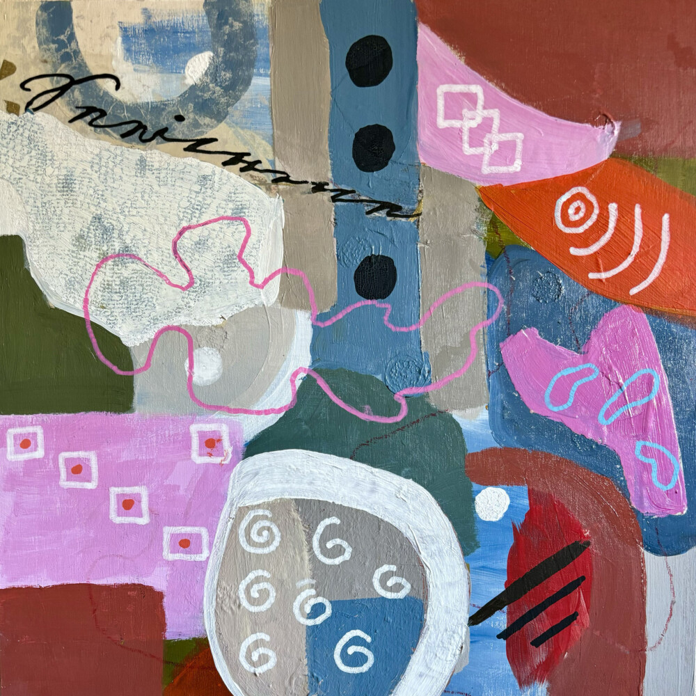 0072 Whirlwind Abstract 12x12 original mixed media acrylic on canvas Brenda Breck Art | 0072 Whirlwind Abstract 12x12 original mixed media acrylic on canvas