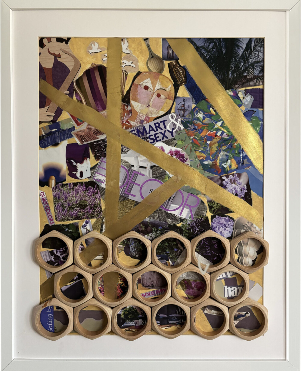 0081 Abstract Collage Purple Haze 23.5x29.5” original mixed media collage matted and framed Brenda Breck Art | 0081 Abstract Collage Purple Haze 23.5x29.5” original mixed media collage matted and framed