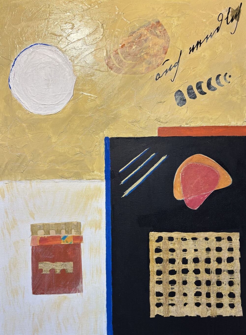 0082 Abstract Over The Moon 18x24” original textured mixed media collage acrylic on canvas Brenda Breck Art | 0082 Abstract Over The Moon 18x24” original textured mixed media collage acrylic on canvas